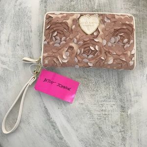 Betsey Johnson Winged Travel Wallet in Blush Color